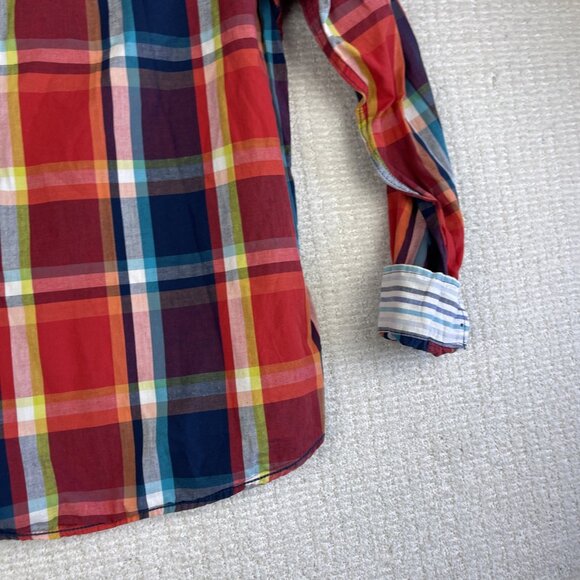 Y2K Desigual Button-Up Abstract Art Shirt Sz M Reg La vida es chula Patchwork - Picture 16 of 16